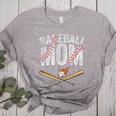 Baseball Mom Crossed Bats With Ball On Fire Distressed Women's Heather T-Shirt Athletic Heather