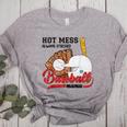 Baseball Mom Hot Mess Always Stressed Baseball Mama Women's Heather T-Shirt Athletic Heather