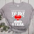 Baseball Mom Humor I Teach My Kids To Hit And Steal Women's Heather T-Shirt Athletic Heather Baseball Mom Humor I Teach My Kids To Hit And Steal Women's Heather T-Shirt Athletic Heather