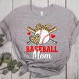 Baseball Mom Leopard Heart Mother's Day Girls Women's Heather T-Shirt Athletic Heather Baseball Mom Leopard Heart Mother's Day Girls Women's Heather T-Shirt Athletic Heather