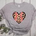 Baseball Mom Leopard Heart Valentine Day Mother Day Women's Heather T-Shirt Athletic Heather