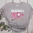Baseball Mom Pink Ribbon Breast Cancer Awareness Fighters Women's Heather T-Shirt Athletic Heather Baseball Mom Pink Ribbon Breast Cancer Awareness Fighters Women's Heather T-Shirt Athletic Heather