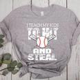 Baseball Mom Quote I Teach My Kids To Hit And Steal Women's Heather T-Shirt Athletic Heather Baseball Mom Quote I Teach My Kids To Hit And Steal Women's Heather T-Shirt Athletic Heather