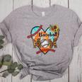 Baseball Mom Valentine Leopard Heart Softball Mother's Day Women's Heather T-Shirt Athletic Heather Baseball Mom Valentine Leopard Heart Softball Mother's Day Women's Heather T-Shirt Athletic Heather