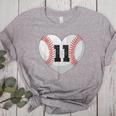 Baseball Number 11 Distressed Heart For Baseball Moms Women's Heather T-Shirt Athletic Heather Baseball Number 11 Distressed Heart For Baseball Moms Women's Heather T-Shirt Athletic Heather