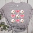 Baseballs And Bows Coquette Baseball Mom Baseball Coach Girl Women's Heather T-Shirt Athletic Heather Baseballs And Bows Coquette Baseball Mom Baseball Coach Girl Women's Heather T-Shirt Athletic Heather