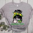 Brazil Baseball Mom Messy Bun Women's Heather T-Shirt Athletic Heather