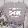 You Can't Scare Me I Have a Son Baseball Mom Women's Heather T-Shirt Athletic Heather