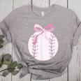 Coquette Baseball Mom Pink Bow Baseball Mama Women's Heather T-Shirt Athletic Heather Coquette Baseball Mom Pink Bow Baseball Mama Women's Heather T-Shirt Athletic Heather