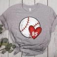 Custom Baseball Mom Number 95 Heart For Mom Mommy Women's Heather T-Shirt Athletic Heather