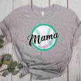 Cute Mama Script Font On Baseball Mom Women's Heather T-Shirt Athletic Heather
