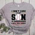 I Don't Care If My Son Is Embarrassed Baseball Mom Women's Heather T-Shirt Athletic Heather I Don't Care If My Son Is Embarrassed Baseball Mom Women's Heather T-Shirt Athletic Heather