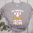 My Favorite Catcher Calls Me Mom Catcher Baseball Mom Heart Women's Heather T-Shirt Athletic Heather
