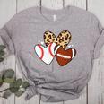 Football Baseball Heart Football Baseball Mom Women's Heather T-Shirt Athletic Heather