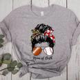 Football Mom Baseball Mom Of Both Messy Bun Mother's Day Premium Tri-Blend Women's Heather T-Shirt Athletic Heather Football Mom Baseball Mom Of Both Messy Bun Mother's Day Premium Tri-Blend Women's Heather T-Shirt Athletic Heather