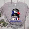 French Baseball Mom France Messy Bun Women's Heather T-Shirt Athletic Heather French Baseball Mom France Messy Bun Women's Heather T-Shirt Athletic Heather