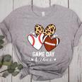 Game Day Vibes Football Baseball Mom Heart Women's Heather T-Shirt Athletic Heather