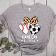 Game Day Vibes Soccer Baseball Mom Heart Women's Heather T-Shirt Athletic Heather