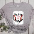 My Heart Is On That Field Baseball Mom Momm Women's Heather T-Shirt Athletic Heather