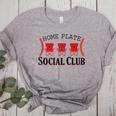 Home Plate Social Club Softball Season Baseball Mom Women's Heather T-Shirt Athletic Heather