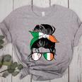 Ireland Baseball Mom Messy Bun Irish Baseball Girl Women's Heather T-Shirt Athletic Heather Ireland Baseball Mom Messy Bun Irish Baseball Girl Women's Heather T-Shirt Athletic Heather