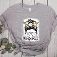 Leopard Messy Bun Mom Mother's Day Baseball Mommy Women's Heather T-Shirt Athletic Heather Leopard Messy Bun Mom Mother's Day Baseball Mommy Women's Heather T-Shirt Athletic Heather