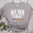 Let Me Through My Son Is Out The Field Baseball Mom Women's Heather T-Shirt Athletic Heather