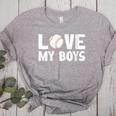 I Love My Boys Baseball Moms Women's Heather T-Shirt Athletic Heather I Love My Boys Baseball Moms Women's Heather T-Shirt Athletic Heather