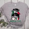 Mexico Baseball Mom Messy Bun Women's Heather T-Shirt Athletic Heather
