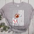 Mom Of Ballers USA Flag Football Baseball Mom Women's Heather T-Shirt Athletic Heather