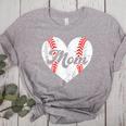 Mother's Day Distressed Heart Baseball Mom Mama Sport Fan Women's Heather T-Shirt Athletic Heather