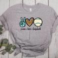 Peace Love Baseball Lover Motif For Women Pink Baseball Mom Women's Heather T-Shirt Athletic Heather