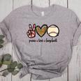 Peace Love Baseball Mom Leopard Print Cheetah Pattern Women's Heather T-Shirt Athletic Heather