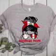 Peru Baseball Mom Messy Bun Women's Heather T-Shirt Athletic Heather Peru Baseball Mom Messy Bun Women's Heather T-Shirt Athletic Heather