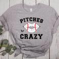 Pitches Be Crazy Baseball Moms Softball Players Hey Batter Women's Heather T-Shirt Athletic Heather Pitches Be Crazy Baseball Moms Softball Players Hey Batter Women's Heather T-Shirt Athletic Heather