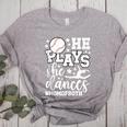 He Plays She Dances Mom Of Both Dancing And Baseball Mom Women's Heather T-Shirt Athletic Heather He Plays She Dances Mom Of Both Dancing And Baseball Mom Women's Heather T-Shirt Athletic Heather