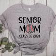 Proud Senior Baseball Mom Senior 2024 Class Leopard Game Day Raglan Baseball Tee Women's Heather T-Shirt Athletic Heather