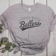 I Only Raise Ballers Baseball Mom & Parent Sports Raglan Baseball Tee Women's Heather T-Shirt Athletic Heather