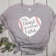 Retro My Heart Is On That Field Baseball Mom Mother's Day Women's Heather T-Shirt Athletic Heather