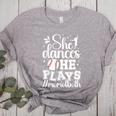 She Dances He Plays Mom Of Both Dance And Baseball Mom Women's Heather T-Shirt Athletic Heather She Dances He Plays Mom Of Both Dance And Baseball Mom Women's Heather T-Shirt Athletic Heather