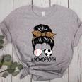 Soccer Baseball Mom Of Both Messy Bun Leopard Mother's Day Women's Heather T-Shirt Athletic Heather Soccer Baseball Mom Of Both Messy Bun Leopard Mother's Day Women's Heather T-Shirt Athletic Heather