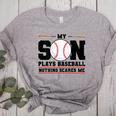 My Son Plays Baseball Nothing Scares Me Baseball Mom Women's Heather T-Shirt Athletic Heather My Son Plays Baseball Nothing Scares Me Baseball Mom Women's Heather T-Shirt Athletic Heather