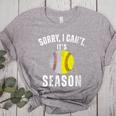 Sorry I Cant It's Season Vintage Softball Baseball Mom Women's Heather T-Shirt Athletic Heather Sorry I Cant It's Season Vintage Softball Baseball Mom Women's Heather T-Shirt Athletic Heather
