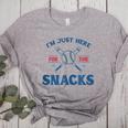 Spring 2024 Season Cute Baseball Mom Here For The Snacks Women's Heather T-Shirt Athletic Heather