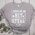 I Teach My Kid To Hit And Steal Baseball Mom Women's Heather T-Shirt Athletic Heather I Teach My Kid To Hit And Steal Baseball Mom Women's Heather T-Shirt Athletic Heather