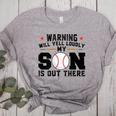 Warning Will Yell Loudly My Son Baseball Mom Women's Heather T-Shirt Athletic Heather Warning Will Yell Loudly My Son Baseball Mom Women's Heather T-Shirt Athletic Heather
