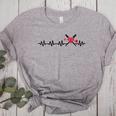 Women's Baseball Softball Baseball Mom Heartbeat Baseball Women's Heather T-Shirt Athletic Heather