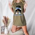Argentina Baseball Mom Messy Bun Women's Heather T-Shirt Heather Olive