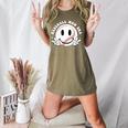 Baseball Mom Era Ball Mom Smile Face Groovy Mother's Day Women's Heather T-Shirt Heather Olive Baseball Mom Era Ball Mom Smile Face Groovy Mother's Day Women's Heather T-Shirt Heather Olive