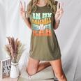In My Baseball Mom Era Retro Groovy Style Sports Mama Women's Heather T-Shirt Heather Olive